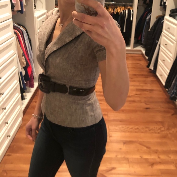 Tan brown belted blazer - Picture 3 of 8